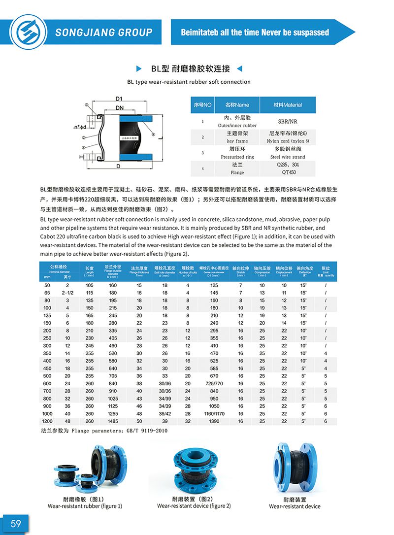 【样册P59】BL型耐磨橡胶软连接